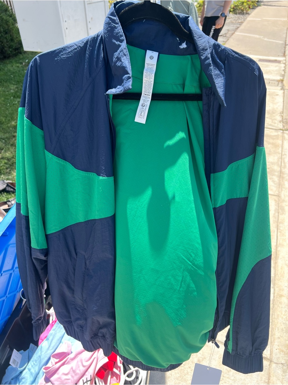 lululemon athletica Navy and Green Windbreaker Jacket
